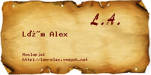 Lám Alex névjegykártya